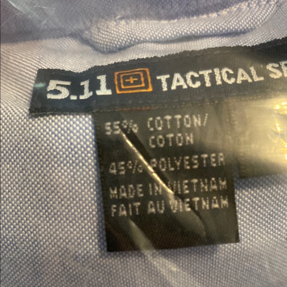 5.11 Tactical Blue Dress Shirt Long Sleeve no front pleats - Picture 5 of 6